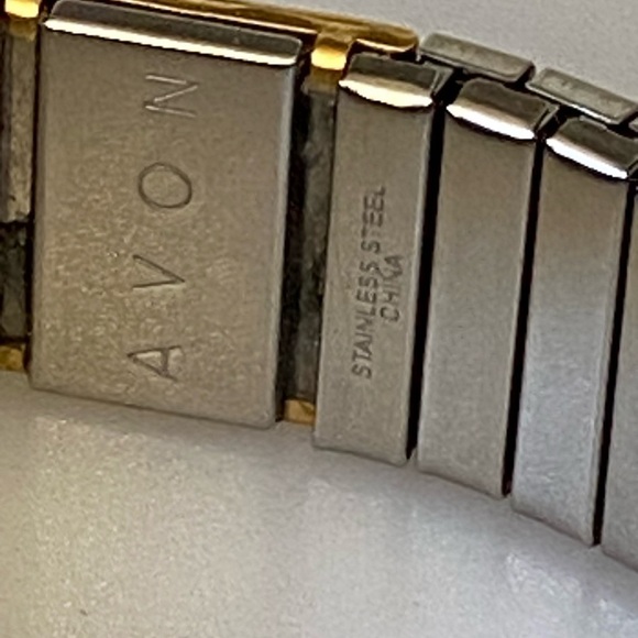 Avon Bracelet Stainless Steel Gold Tone Accents 6” - Picture 3 of 6